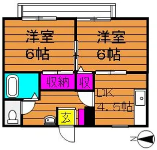 グリーンガーデン酒津【105号室号室】の間取り