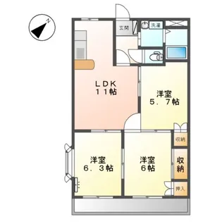 エランドールⅡ【2階】の間取り