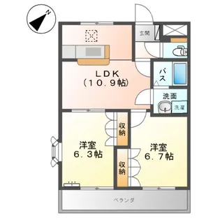 サンモール【1階】の間取り