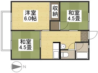 万寿東ハイツ【2階】の間取り