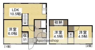 岡山県倉敷市中島【一戸建】の間取り