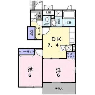 シェソワ A【1階】の間取り