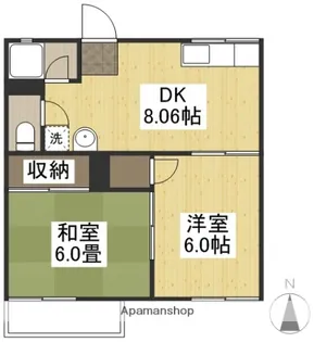 東塚コーポⅠ【202号室】の間取り