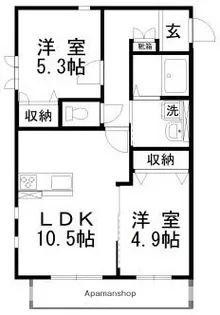 カーサ・ビアンカ【2階】の間取り