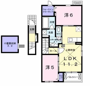 ヴィラ ジュラク B【2階】の間取り