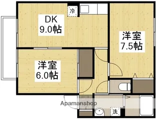 ビーライン中庄D【102号室】の間取り