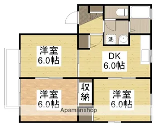 うわなりグリーンコーポ C棟【107号室】の間取り