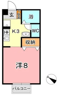 フラワー C【107号室】の間取り