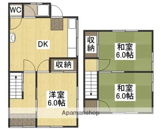 岡山県倉敷市広江6丁目【テラスハウス】の間取り