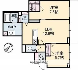 スカイメロウ【1階】の間取り