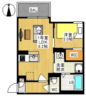 岡山県岡山市北区花尻ききょう町【アパート】の間取り