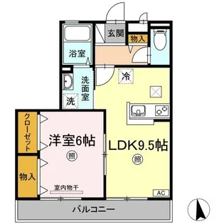 1LDKの間取り画像