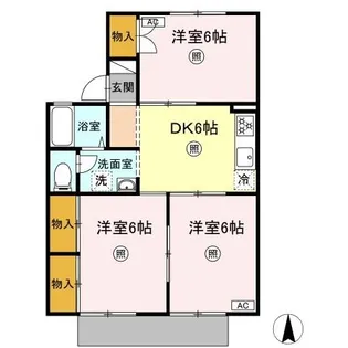 セジュール城之内 B棟【1階】の間取り
