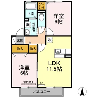 サンセール B棟【2階】の間取り