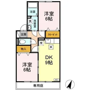 ハッピーライフ北畝 A棟【1階】の間取り