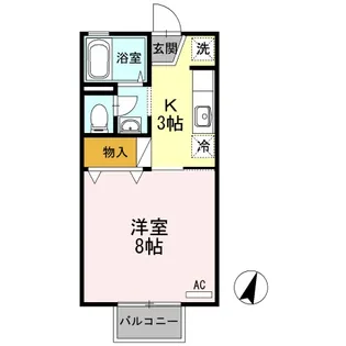 レインボーハイツ B棟【2階】の間取り