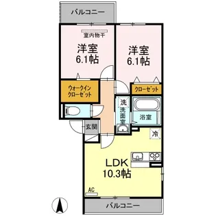 ポルト白石 A棟【2階】の間取り