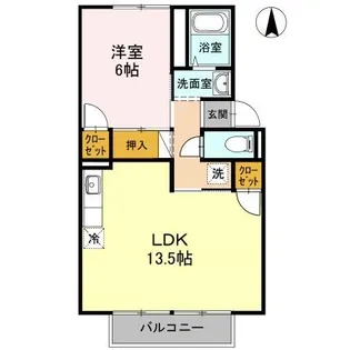 タウン妹尾【202号室】の間取り