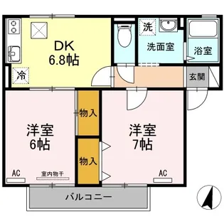 サンライズ下庄【1階】の間取り