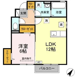 フレブラースII A棟【1階】の間取り