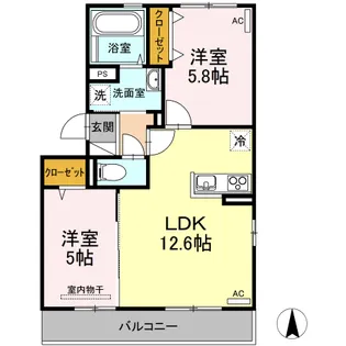 モンボヌール【3階】の間取り