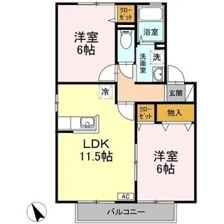 ロイヤルガーデンミルフィー F棟【2階】の間取り