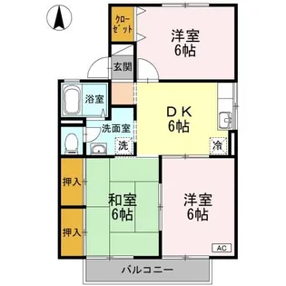 フォンティーヌ D棟【2階】の間取り