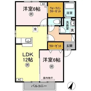 ブィラ ハッピネス A棟【2階】の間取り