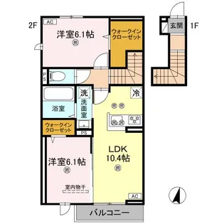 フォーゲルセレーノ A棟【2階】の間取り