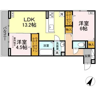 ヴィオルーチェ B棟【2階】の間取り