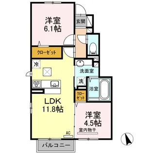 メゾン・グランディール【1階】の間取り