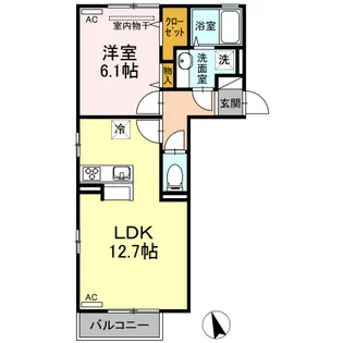クローバーM C棟【2階】の間取り