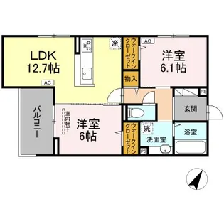 フラネーヴェ【2階】の間取り