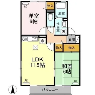 セジュール西屋 B棟【1階】の間取り