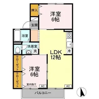 プラティア板谷 B棟【2階】の間取り