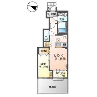 プレミエール岡ノ堂【1階】の間取り