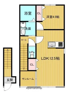 TIARA SHINKURASHIKI B【201号室】の間取り