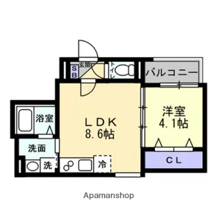 グランシェード川入【301号室】の間取り