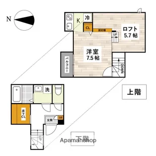 ADC倉敷YUNO【206号室】の間取り