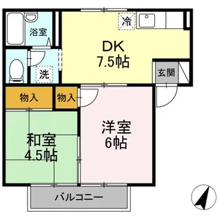 プレジール石部 C棟【2階】の間取り