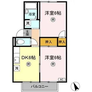 プレジール浜中【2階】の間取り
