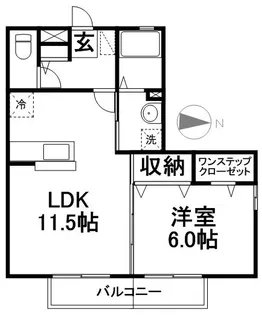 クレイドル浜町【1階】の間取り