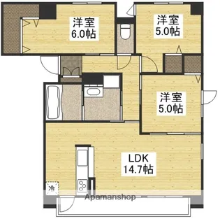 ビバリースクエア老松【402号室】の間取り