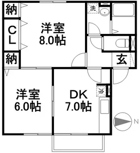 サンセール植田【1階】の間取り