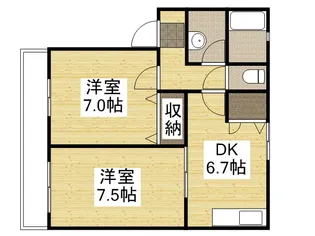 サンパティーク B【1階】の間取り
