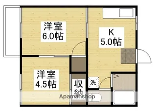 コーポ則武 B棟【101号室】の間取り