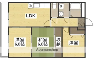 山崎マンション【102号室】の間取り