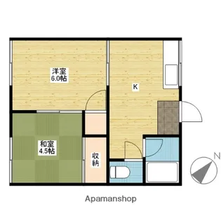 清水コーポA【A-10号室】の間取り