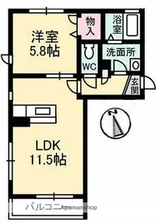 プロヌーブ富田【1階】の間取り