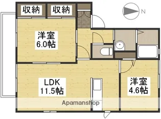 キャトルセゾンG【2階】の間取り